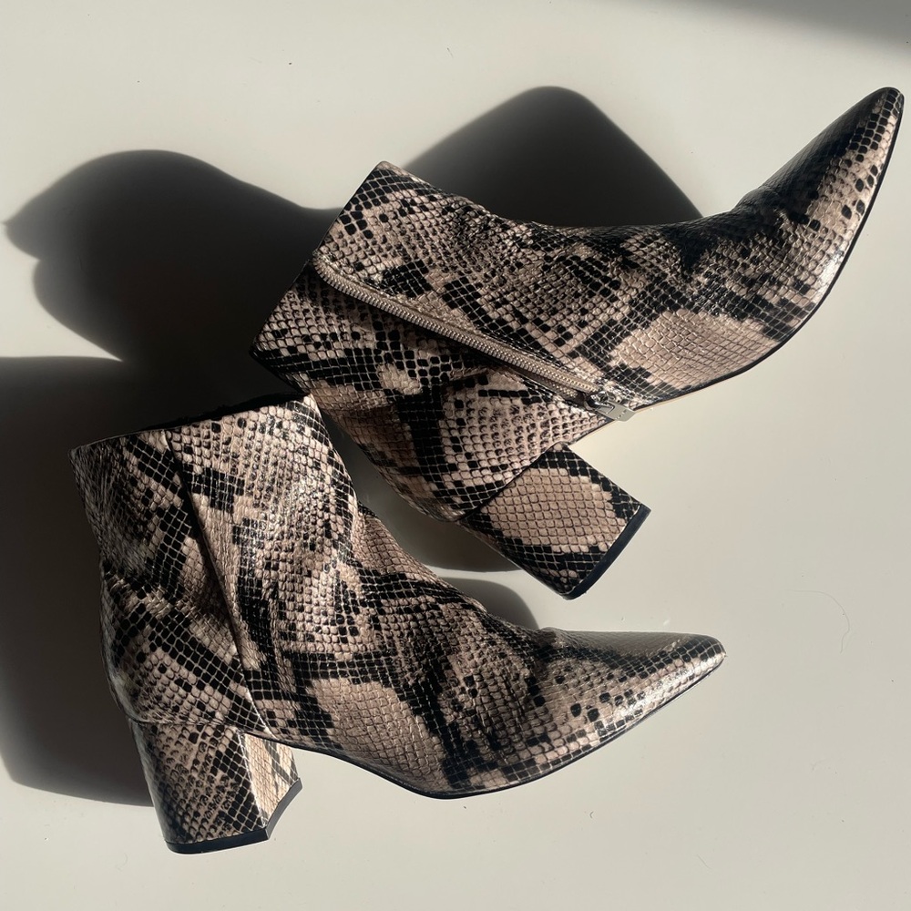 Marc Fisher Snakeskin Ankle Boots (8M)